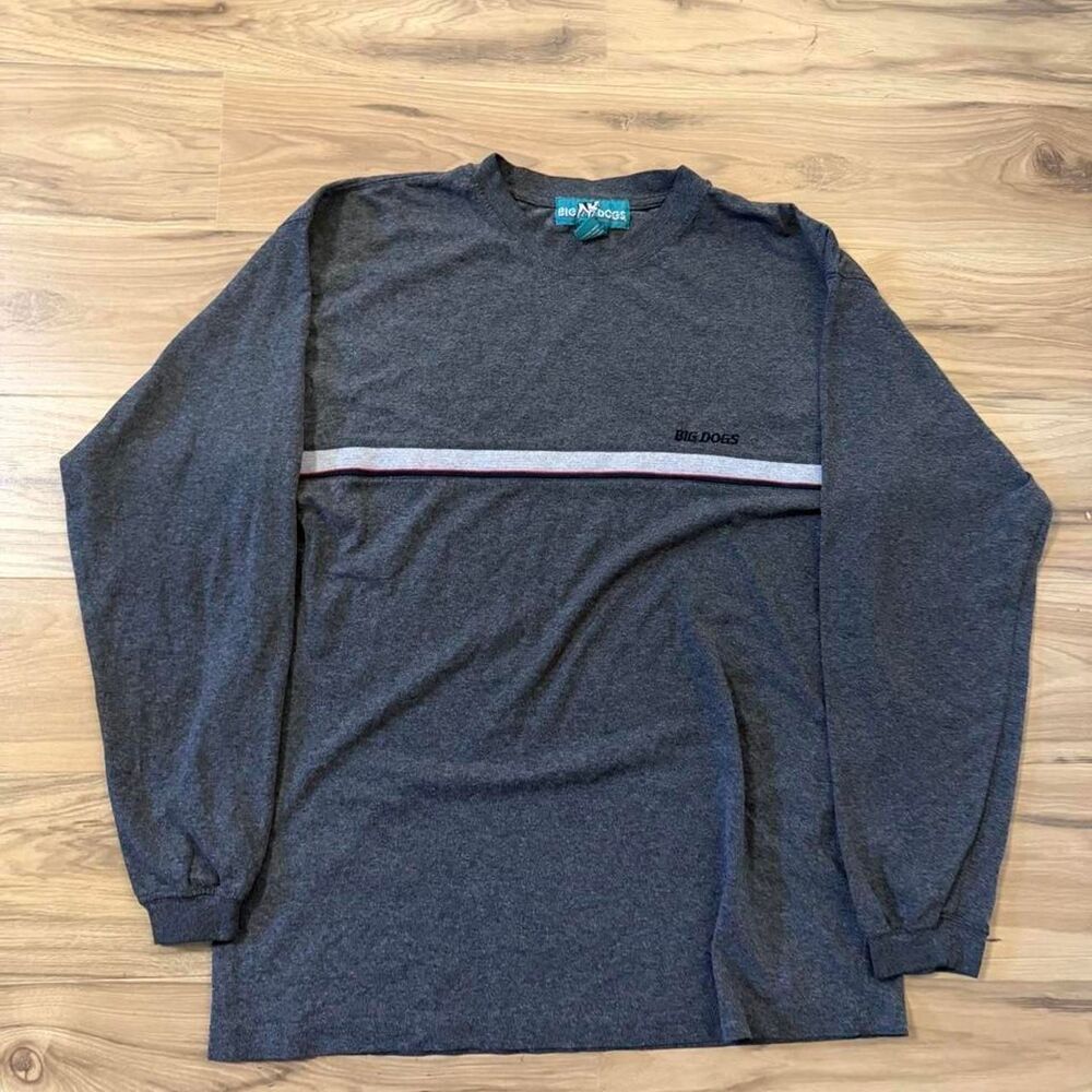 Vintage 00s Big Dogs gray long sleeve shirt Y2K style size Large
